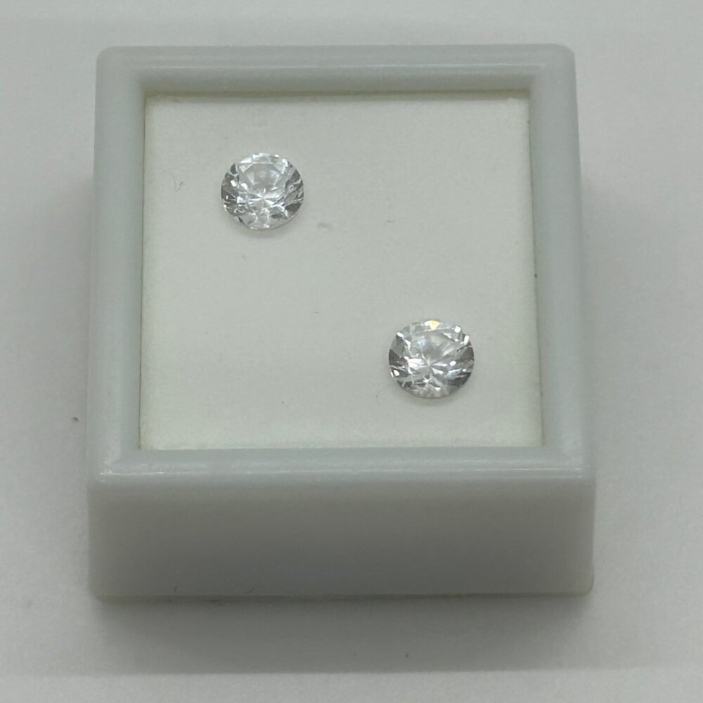 Lab Created White Sapphire Round Cut 6.5mm 2.50 CTW Gemstones For Jewelry Making - Picture 8 of 11